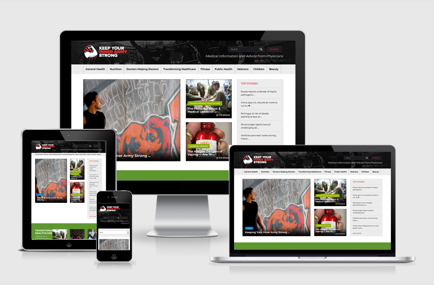 Responsive Design Portfolio: Keep Your Inner Army Strong
